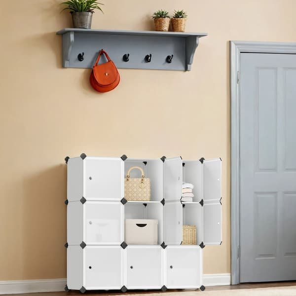 Rootz Schuhregal hyldesystem - skoarrangør - plastgarderobe - let vedligeholdelse - 93 cm x 123 cm x 31 cm