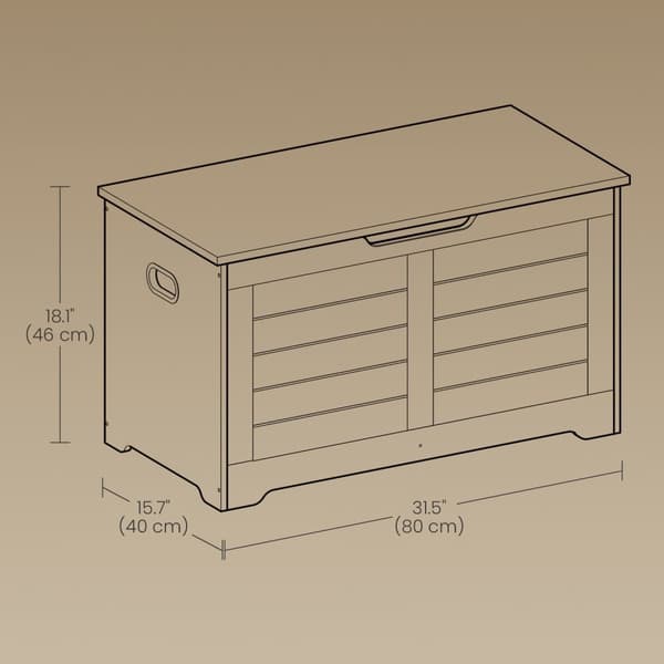 Rootz Shoe Bench - Bænk med opbevaringsplads - Sædebryst med hængsler - Organisation og butik - 40 cm x 80 cm x 46 cm