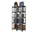 Miniatyrbillede 1 af 5: Rootz Stand Shelf - Bookhelf - Warehouse Shelf - Holdable Steel & MDF - 37x37x150 cm - Greige -sort finish