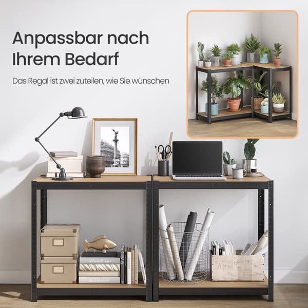 Rootz Stand Shelf - Boghylde - Lagerhylde - Holdbar opbevaring - 40 x 80 x 160 cm - pulverlakeret stål & MDF