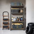 Miniatyrbillede 2 af 6: Rootz Stand Shelf - Boghylde - Lagerhylde - Holdbar opbevaring - 40 x 80 x 160 cm - pulverlakeret stål & MDF