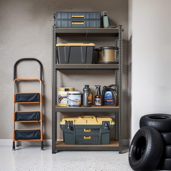 Rootz Stand Shelf - Boghylde - Lagerhylde - Holdbar opbevaring - 40 x 80 x 160 cm - pulverlakeret stål & MDF