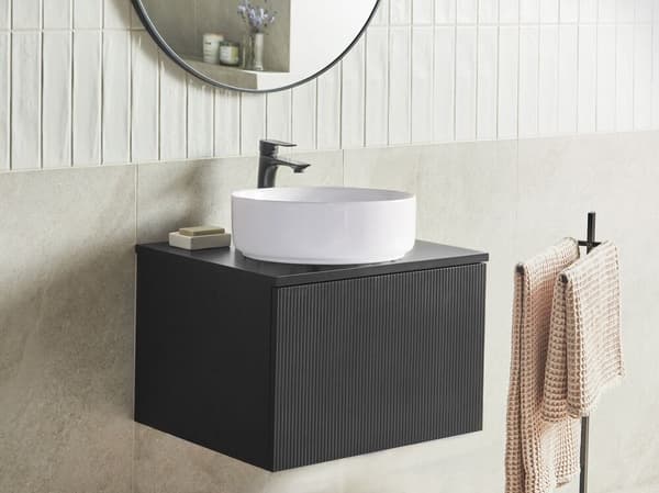 ALZIRA hængende håndvaskskab 60 cm 52 cm 40 cm Sort Lumarko!