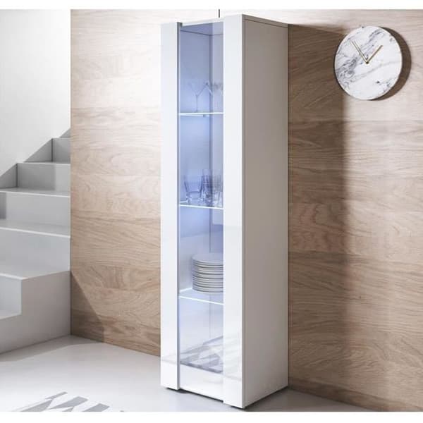 Vit Design Ameublement - Modern Led-Rin - Blank - 1 Dörr - 4 Fack - 40X167x29 Cm