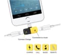 Miniatyrbild 2 av 2: Mini Dual Lightning Adapter till iPhone 7/8/X /XS/XS MAX/XR  (Svart/Gul)