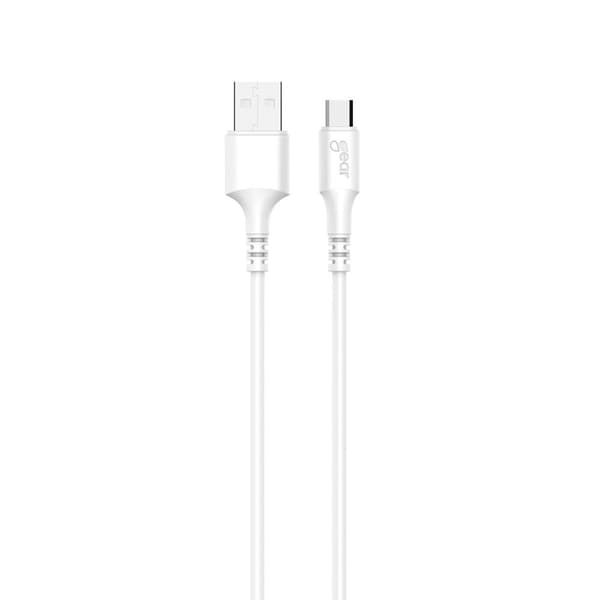 Rund ladekabel MicroUSB til USB-A 1m Hvit
