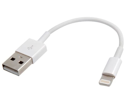 Short Lightning kompatibel med USB-kabel - Vit
