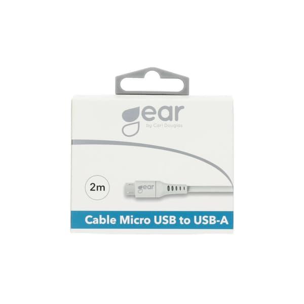 Rund ladekabel MicroUSB til USB-A 2m Hvit