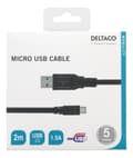 Miniatyrbild 3 av 4: USB 2.0 cable Type A ma - Type Micro B ma, 5-pin, 2m, black
