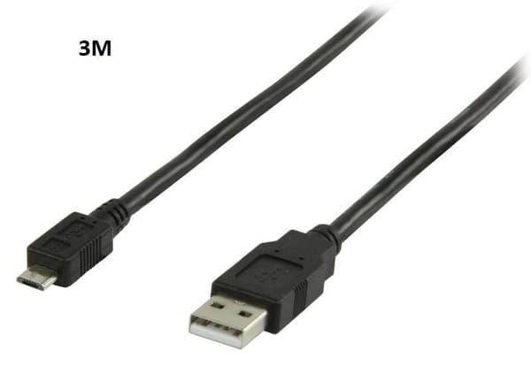 USB 2.0 Kabel A-Hane - Micro B-Hane 3m 3 meter