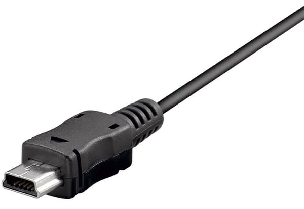 Mini USB synkroniserings- og ladekabel, svart