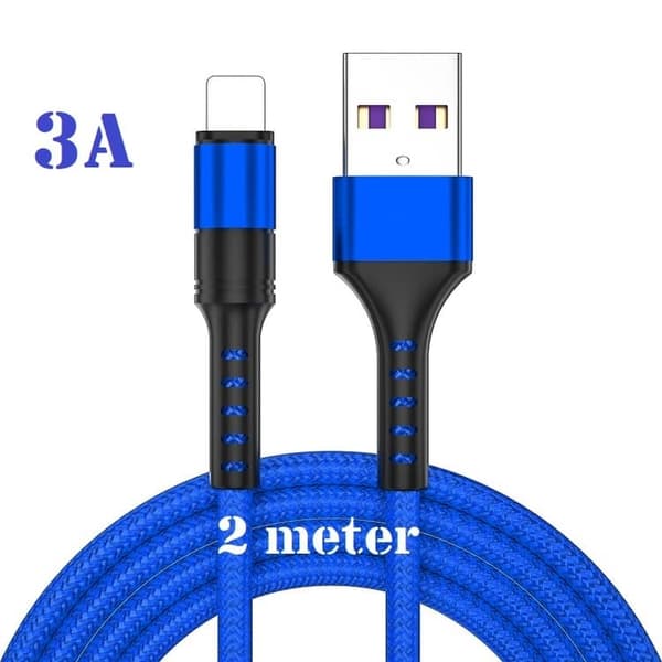 2m - BLÅ - Lightning 3A - /kabel/laddsladd/ snabbladdning 2m - BLÅ - Lightning 3A - /kabel/laddsladd/ snabbladdning