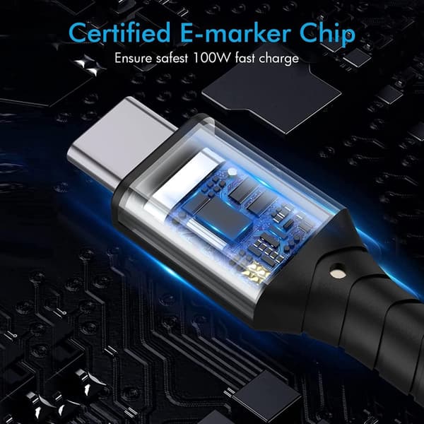 NÖRDIC 3m USB3.2 Gen2 SuperSpeed ​​​​USB 10Gbps USB-C til C PVC-kabel med strømforsyning 100W, 4K60Hz video og Emarker