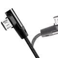 Miniatyrbillede 5 af 6: Vinklet MicroUSB kabel USB 2.0 15W 1m