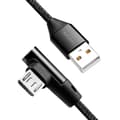 Miniatyrbillede 2 af 6: Vinklet MicroUSB kabel USB 2.0 15W 1m