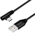 Miniatyrbillede 1 af 6: Vinklet MicroUSB kabel USB 2.0 15W 1m