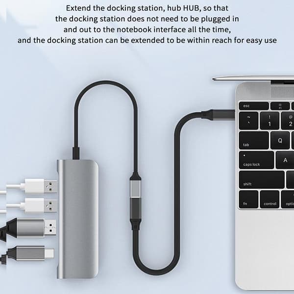 NÖRDIC 20cm USB3.2 Gen2 USB-C Forlengelseskabel for 10Gbps 5A 100W Thunderbolt3