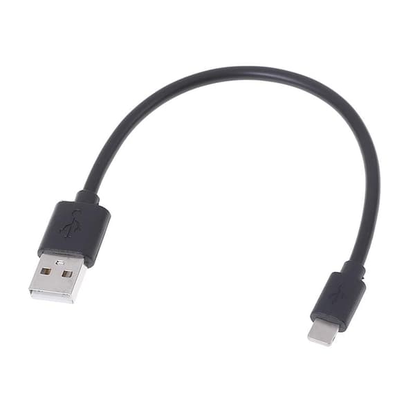 SiGN USB kabel med Lightning 2.4A, för iPhone & iPad, 25cm - Svart