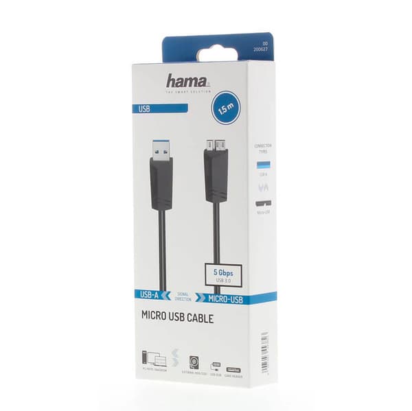 Kabel Micro-USB 3.0 5Gbit/s Svart 1.5