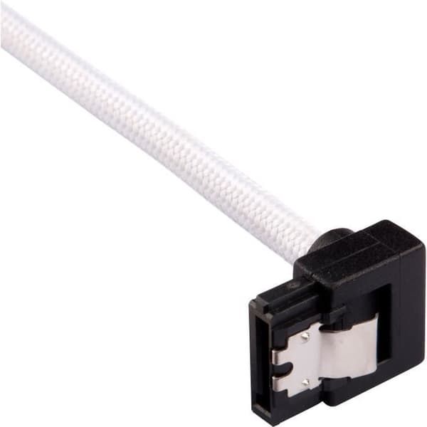 CORSAIR Premium SATA 6 Gbps Vit 60 cm 90 ° mantlad kabel - (CC-8900283)