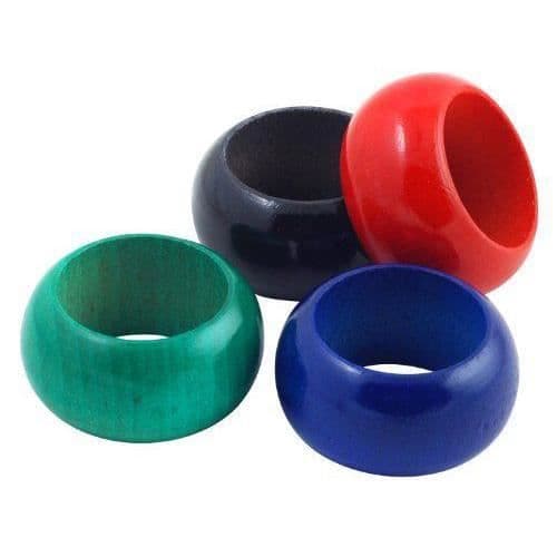 Metaltex Set om 4 servettringar i trä - 736612