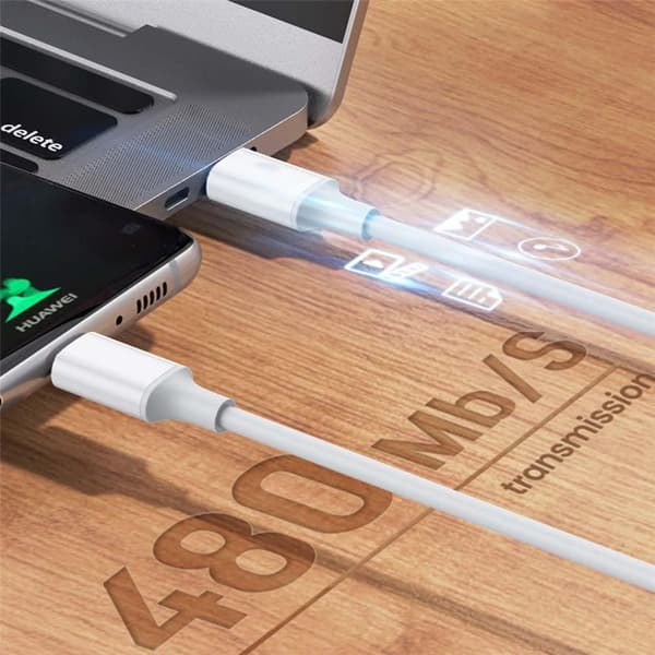 NÖRDIC 1m USB 2.0 USB-C–C -kaapeli 2,4A 480Mbps 12W