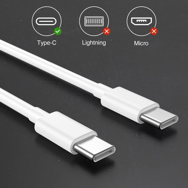 NÖRDIC 1m USB 2.0 USB-C–C -kaapeli 2,4A 480Mbps 12W