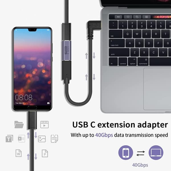 NÖRDIC USB4  förlängningsadapter hona till hona 40G 8K60Hz PD100W
