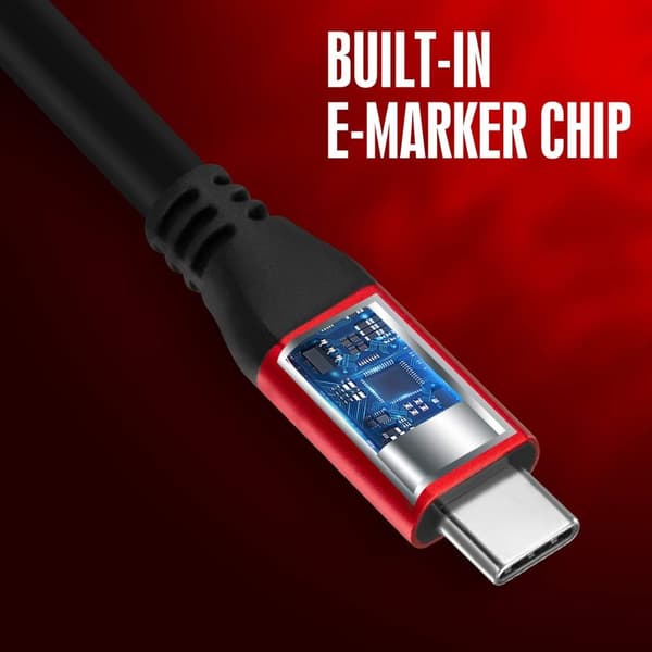 NÖRDIC 1,5m USB3.2 Gen2 SuperSpeed ​​​​USB 10Gbps USB-C til C nylonflettet kabel med strømforsyning 100W, 4K60Hz video og Emarker