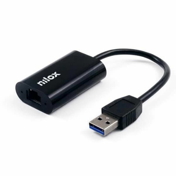 Kabeladapter Nilox    Ethernet (RJ-45) USB-A Svart