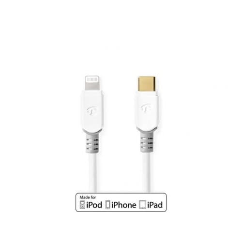 Kabel NEDIS Lightning - USB-C 2m vit