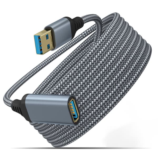 Nylon USB 3.0 -datakaapeli Tietokonekameran tulostimen jatkojohto Pikalataus Harmaa 1 m