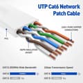 Pikkukuva 3 / 5: NÖRDIC Cat6 U/UTP litteä verkkokaapeli 7,5m 250MHz kaistanleveys ja 10Gbps siirtonopeus valkoinen