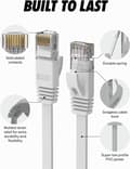 Pikkukuva 4 / 5: NÖRDIC Cat6 U/UTP litteä verkkokaapeli 7,5m 250MHz kaistanleveys ja 10Gbps siirtonopeus valkoinen
