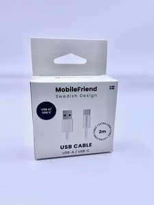 MobileFriend-kaapeli 2 metrin USB A - salama