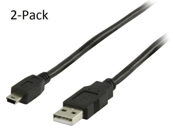 2-Pack 3m USB 2.0 Kabel A-Hane - Mini B-Hane 3 meter