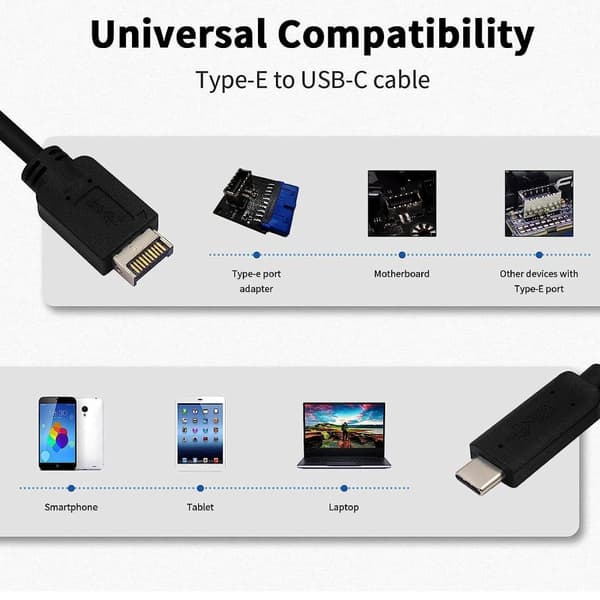 NÖRDIC Type E - USB-C litteä kaapeli 50 cm