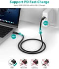 Miniatyrbillede 3 af 9: USB IF-certificeret 1m USB3.2 Gen2 SuperSpeed ​​​​USB 10Gbps USB-C til C-kabel med strømforsyning 100W, 4K60Hz video og Emarker