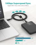 Miniatyrbillede 5 af 9: USB IF-certificeret 1m USB3.2 Gen2 SuperSpeed ​​​​USB 10Gbps USB-C til C-kabel med strømforsyning 100W, 4K60Hz video og Emarker