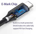 Miniatyrbillede 7 af 9: USB IF-certificeret 1m USB3.2 Gen2 SuperSpeed ​​​​USB 10Gbps USB-C til C-kabel med strømforsyning 100W, 4K60Hz video og Emarker