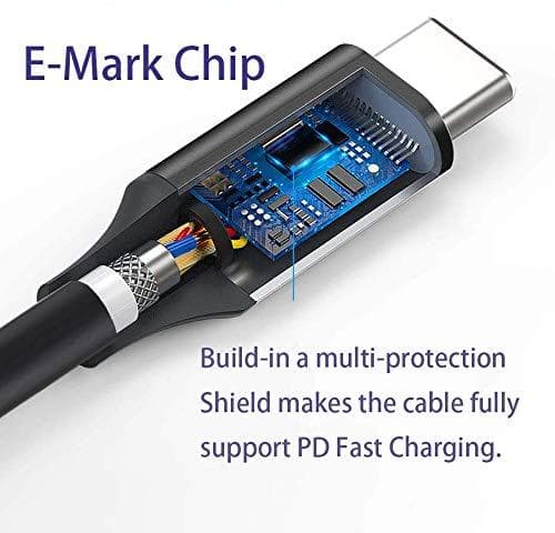 USB IF-certificeret 1m USB3.2 Gen2 SuperSpeed ​​​​USB 10Gbps USB-C til C-kabel med strømforsyning 100W, 4K60Hz video og Emarker