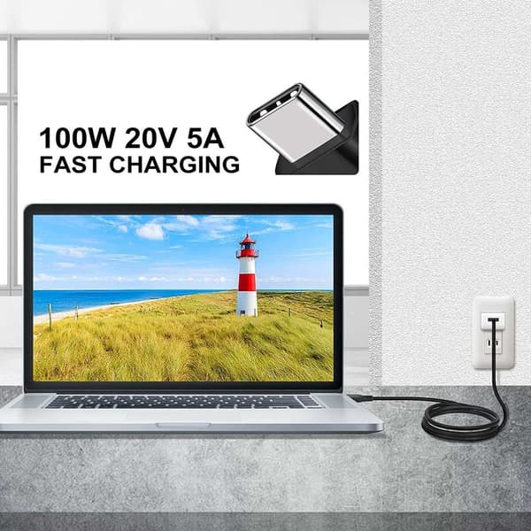 USB IF-certificeret 1m USB3.2 Gen2 SuperSpeed ​​​​USB 10Gbps USB-C til C-kabel med strømforsyning 100W, 4K60Hz video og Emarker