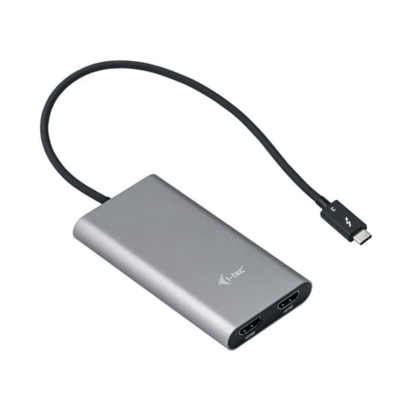 Adapter HDMI i-Tec TB3DUAL4KHDMI Thunderbolt 3 Grå, Turkos