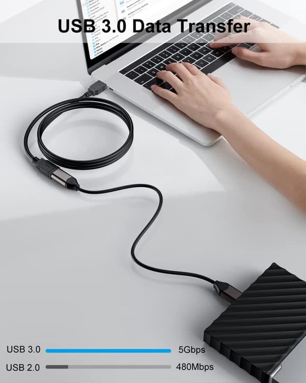 NÖRDIC USB 3.0 tyyppi A jatkojohto 5m