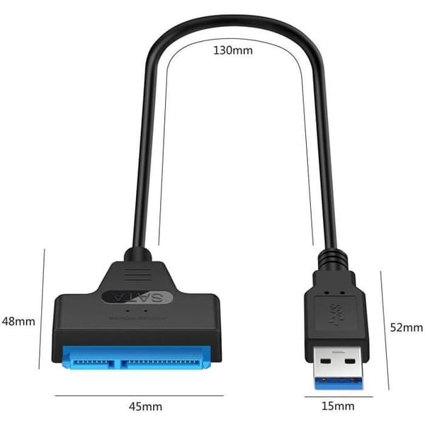 USB 3.0 till SATA-adapter - Ej specificerat - 2,5" SSD/HDD - Snabb överföring - Svart färg - 5 Gbps