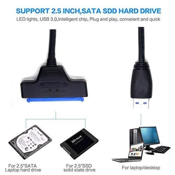 SATA-kablar SUNSEATON USB 3.0 till SATA-omvandlare USB till adapter USB 3.0 till SATA III till SATA III-kabel för 191506