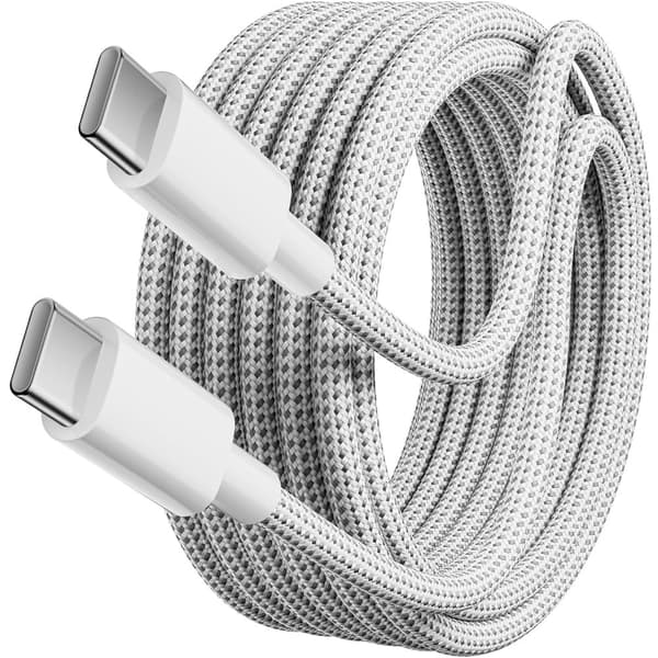 iPhone 15/16 PRO PLUS MAX Vävd Laddningskabel USB-C till USB-C Kabel  - 3m - 3 Meter Extra Lång 3 Meter