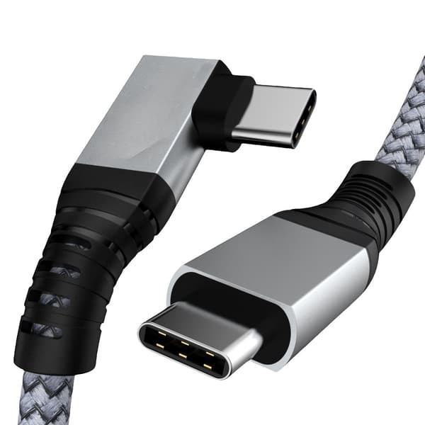 INF 240W 90 graders rettvinklet hode GEN 2-USB 3.2-kabel USB-C hann-kabel 20 Gbps Flerfarget 2 m