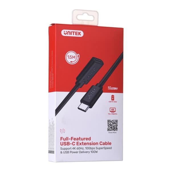 Kaapeli USB C Unitek C14086BK-1.5M 1,5 m Musta