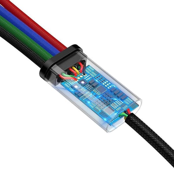 Cable USB Baseus Fast 4in1 2xUSB-C / Lightning / Micro 3.5A 1.2m (black)